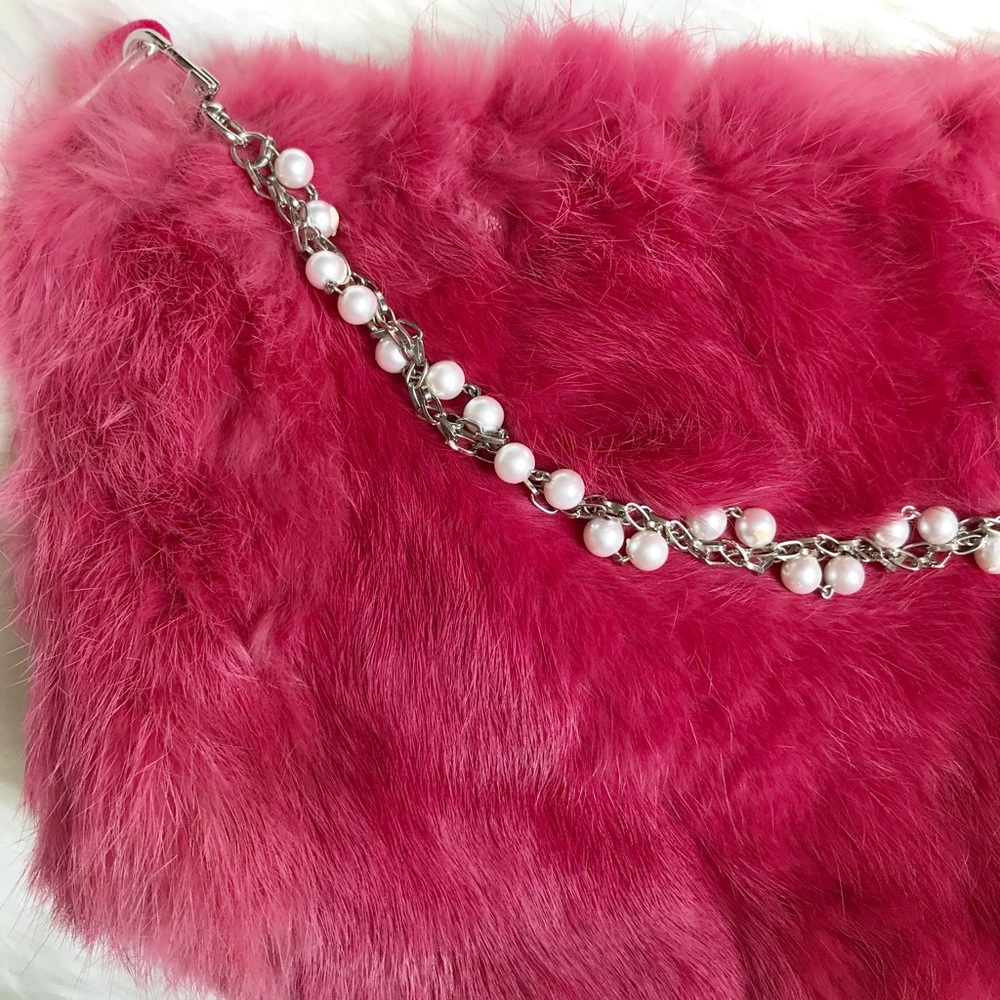 Pink fur purse 👛